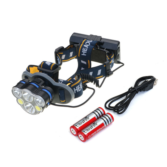 XANES,2300LM,Bicycle,Headlamp,Modes,2*18650,Battery,Interface