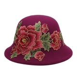 Women's,Ethnic,Peony,Bucket,Casual,Flower,Embroidery