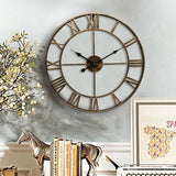 Loskii,Creative,Clock,Living,Round,Hollow,Wrought,Metal,Vintage,Clock