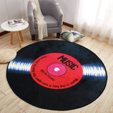 Retro,Round,Record,Coaster,Printing,Floor,Carpet