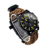 IPRee,Survival,Compasss,Bracelet,Watch,Waterproof,Emergency,Paracord,Wristband