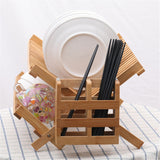 Bamboo,Drainer,holder,Stand,Plate,Drying,Storage,Kitchen