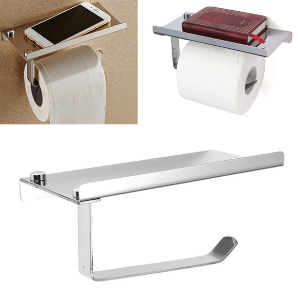 Polished,Chrome,Stainless,Steel,Bathroom,Toliet,Paper,Phone,Holder