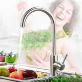 Kitchen,Faucet,Rotate,Stainless,Steel,Faucet,Mixer,Water,Spout,Basin,Mounted,Crane,Kitchen