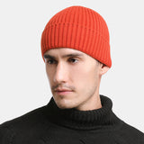 Unisex,Solid,Color,Knitted,Skull,Beanie,Brimless