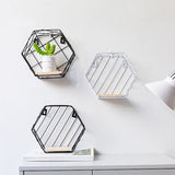 Hexagon,Shelf,Storage,Holder,Shelves,Bracket,Twill,Trellis,Design,Decor