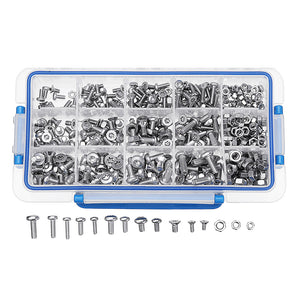 Suleve,MXST2,480Pcs,Screw,Pan&Flat,Stainless,Steel,Assortment