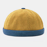 Collrown,Corduroy,Colors,Contrast,Color,Casual,Brief,Fashion,Brimless,Beanie,Landlord,Skull