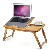 Foldable,Bamboo,Laptop,Table,Cooling,Holder,Table,Stand,Drawer,Table