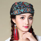Women,Ethnic,Embroidery,Cotton,Beanie,Vintage,Elastic,Breathable,Turban