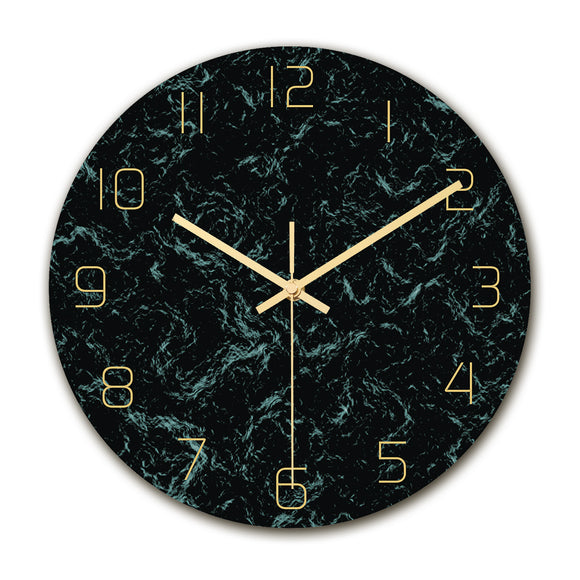 Loskii,CC005,Creative,Marble,Pattern,Clock,Clock,Quartz,Clock,Office,Decorations