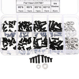 Suleve,M3CH8,Carbon,Steel,Socket,Button,Screws,Washers,Assortment,180pcs