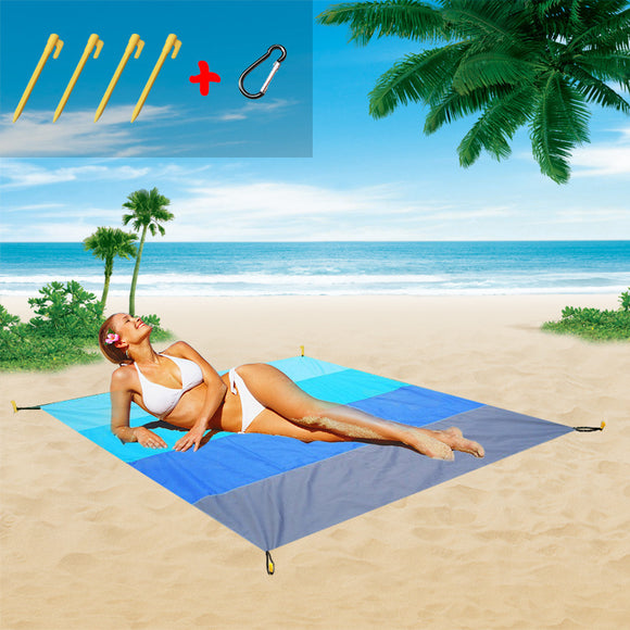 200x210cm,Beach,Blanket,Folding,Picnic,Sunshade,Canopy,Ground,Carabiner,Camping,Travel