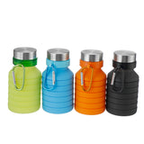 550ML,Silicone,Folding,Water,Bottle,Outdoor,Travel,Hiking,Running,Collapsible,Water,Bottle,Carabiner