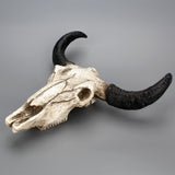Halloween,Skull,Resin,Skull,Sculpture,Statue,Decorations,Horns,Mount