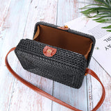 Straw,Rattan,Woven,Crossbody,Beach,Handbag,Outdoor,Travel