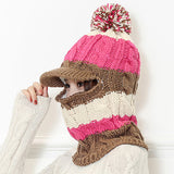 Women,Windproof,Thicken,Velvet,Beanie,Earmuffs,Patchwork