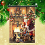30x45cm,Christmas,Polyester,Santa,Claus,Welcome,Garden,Holiday,Decoration