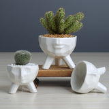 Creative,Humanoid,Ceramic,Flower,Green,Succulent,Planter,Plant,Container
