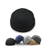 Solid,French,Brimless,Flanging,Skullcap,Sailor,Rolled,Retro,Bucket