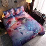 Bedding,Watercolor,Unicorn,Campanula,Quilt,Cover,Pillowcase,Queen