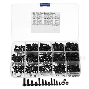 Suleve,MXCH3,440Pcs,Carbon,Steel,Screw,Socket,Button,Assortment