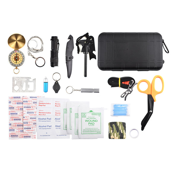 Multifunctional,Tools,Waterproof,Survival,Tactical,Scissors,Flashlight,Compass,Tourniquet,Whistle,Camping,Hiking,Emergency,Tools