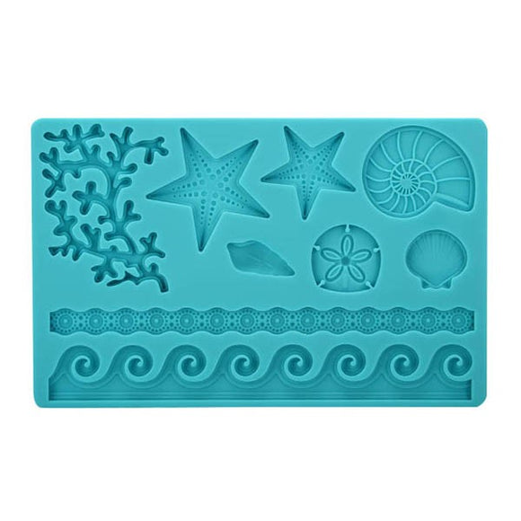 Silicone,Adorable,Coral,Starfish,Shell,Ocean,Embossing,Mould,Kitchen