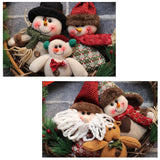 Christmas,Rattan,Wreath,Decorations,Santa,Claus,Snowman,Garland