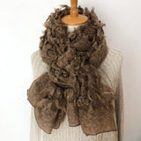 Women,Fleece,Flower,Hallow,Autumn,Winter,Protection,Elegant,Casual,Scarf,Shawl