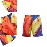 S52511,Beach,Shorts,Board,Shorts,Feather,Printing,Drying,Waterproof,Elasticity