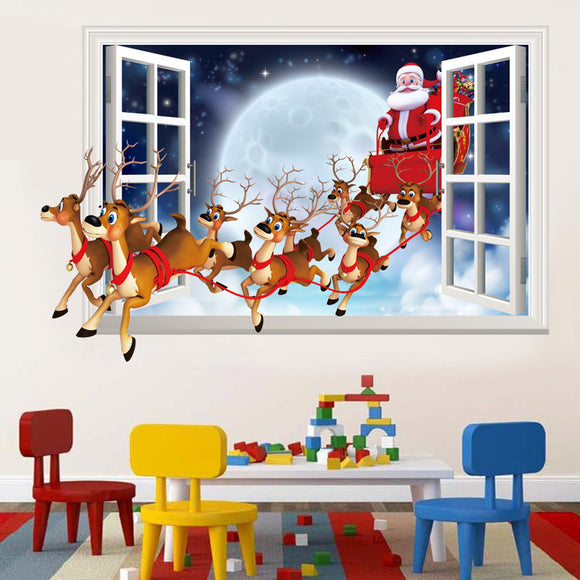 Miico,XH7229,Christmas,Sticker,Cartoon,Christmas,Santa,Stickers,Removable
