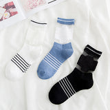 Vogue,Cottton,Stripe,Ankle,Socks,Leisure,Resistant,Breathable,Deodorization,Women