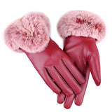 Women,Winter,Thick,Rabbit,Leather,Texting,Screen,Waterproof,Windproof,Gloves