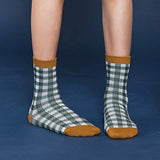 Women,Students,Cotton,Plaid,Middle,Socks