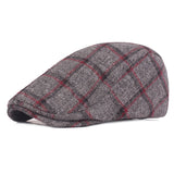 Womens,Winter,Woolen,Plaid,Painter,Beret,Outdor,Adjustable,Peaked