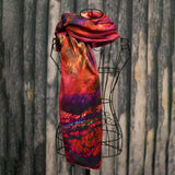 Women's,Crimson,Vintage,Ethnic,Flower,Scarf