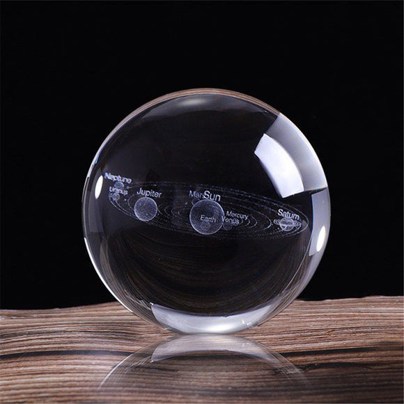Engraved,Solar,System,Miniature,Planets,Model,Crystal,Decorations,Stand