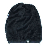 Women,Stripe,Knitted,Beanie,Velvet,Lining,Winter,Skullies