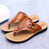 Leather,Flops,Thick,Bottom,Comfortable,Beach,Immersed,Seawater,Durable,Sandals