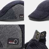 Men's,Fabric,Stitching,Retro,Fashion,Autumn,Winter,Knitted,Beret