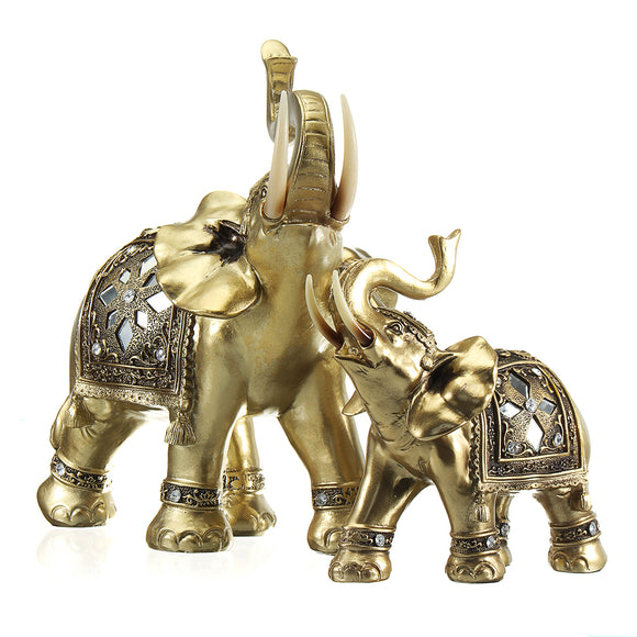 Lucky,Charm,Fengshui,Mascot,Golden,Elephant,Resin,Statue,Ornaments,Gifts,Decorations