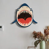 Creative,Wooden,Clock,Shark,Shape,Watch,Silent,Clock,Bedroom,Decoration,Clock