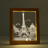 KCASA,Photo,Frame,Illuminative,Night,Light,Wooden,Eiffel,Tower,Christmas