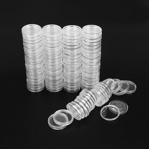 100Pcs,Cases,Capsules,Holder,Applied,Clear,Portable,Round,Storage,Display,Container
