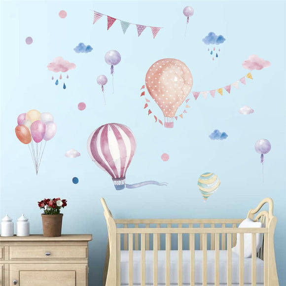 35*12,Stickers,Balloon,Cloud,Flags,Removable,Decor,Nursery,Decal