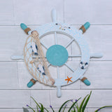 Beach,Wooden,Steering,Wheel,Nautical,Beach,Shell,Decorations