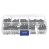 180pcs,Nylon,Black,Spacers,Screw,Assortment