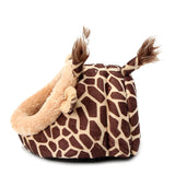 Small,Giraffe,Sleeping,House,Kennel,Puppy