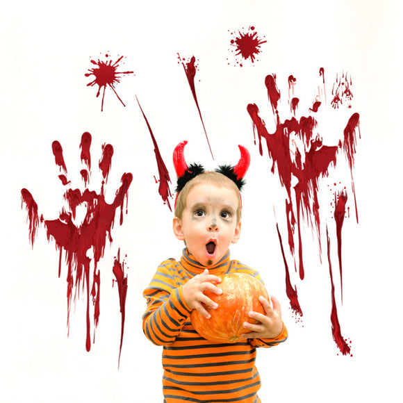 Halloween,Blood,Handprint,Glass,Window,Sticker,Removable,Stickers,Living,Classroom,Decorations